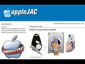 Review of tablet holder, phone holder, screen riser on Apple User Groups apple JAC