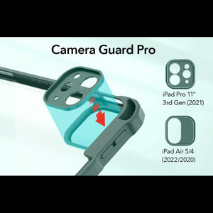 Camera Guard Pro for iPad Air 5, iPad Air 4, iPad Pro 11 case Pro, ESR Rebound Hybrid iPad Case Pro and tablet holder bundle, ergonomic iPad holder bundle, iPad case with removable cover, removable foldable flap, tablet case with With a clear back, shock-absorbing corners, and a detachable cover, forest green, universal tablet handle